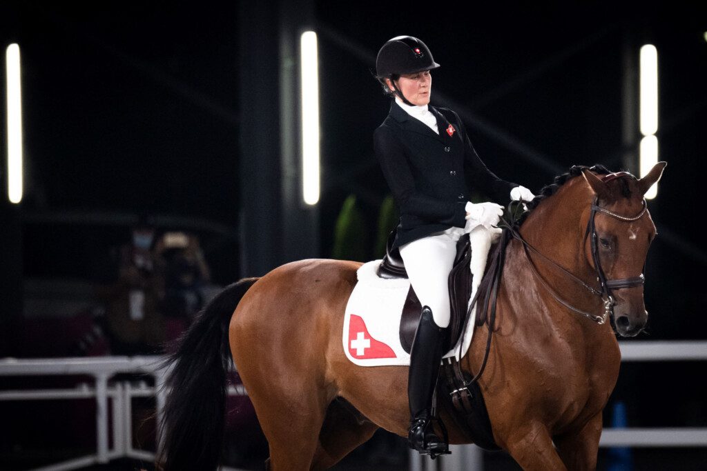 Im Dressurreiten waren Nicole Geiger und Amigo die einzigen Starter für die Schweiz. Im Equestrian Park belegten sie am Ende den 14. und letzten Rang. (Swiss Paralympic, Foto: Gabriel Monnet)